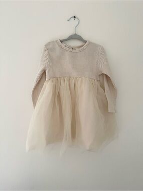 Zara waffle tulle dress | 2-T